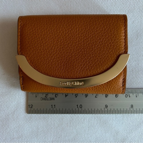 See by Chloe Lizzie tan & gold compact  wallet - Picture 3 of 7